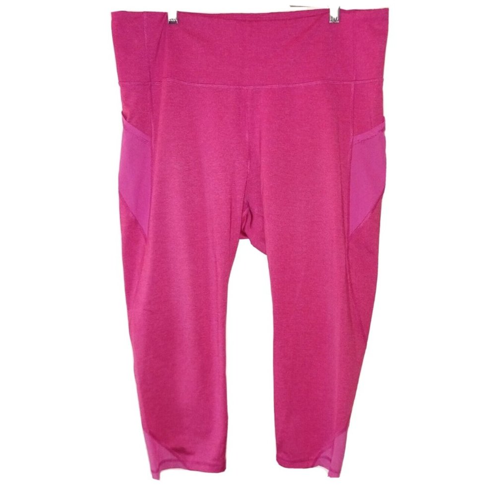 OLD NAVY ACTIVE XX-Large Hot Pink Spandex Cropped EW Leggings w/ Side Pockets